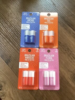 SPA Luxury Brazilian Mini Lip Butter 4 Flavors Bundle New
